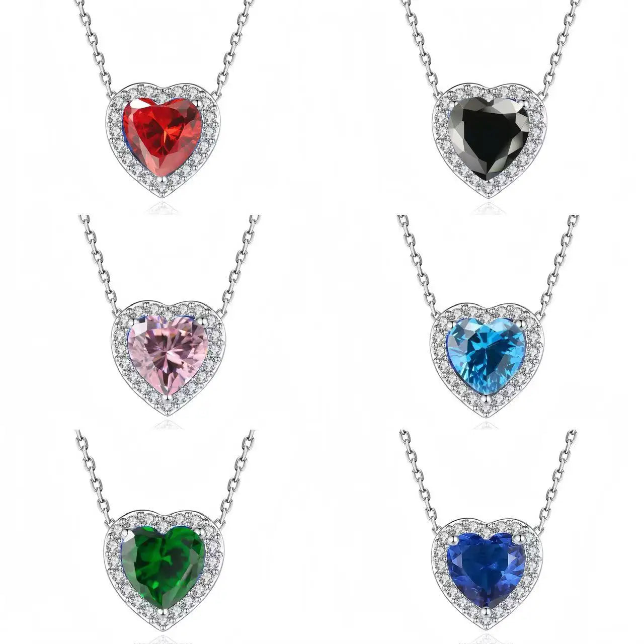 Sparkling Sterling Heart-Shaped Pendant