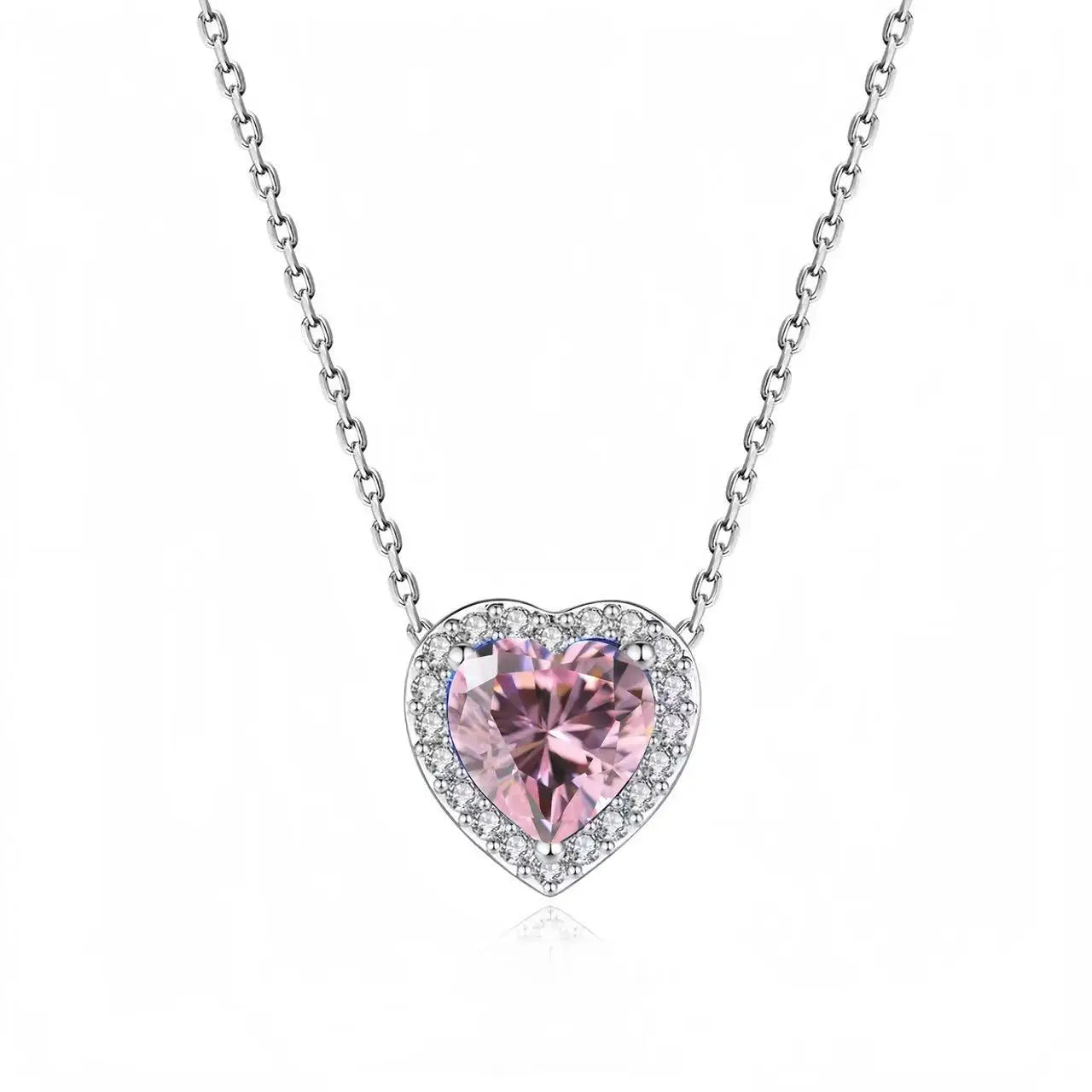 Sparkling Sterling Heart-Shaped Pendant