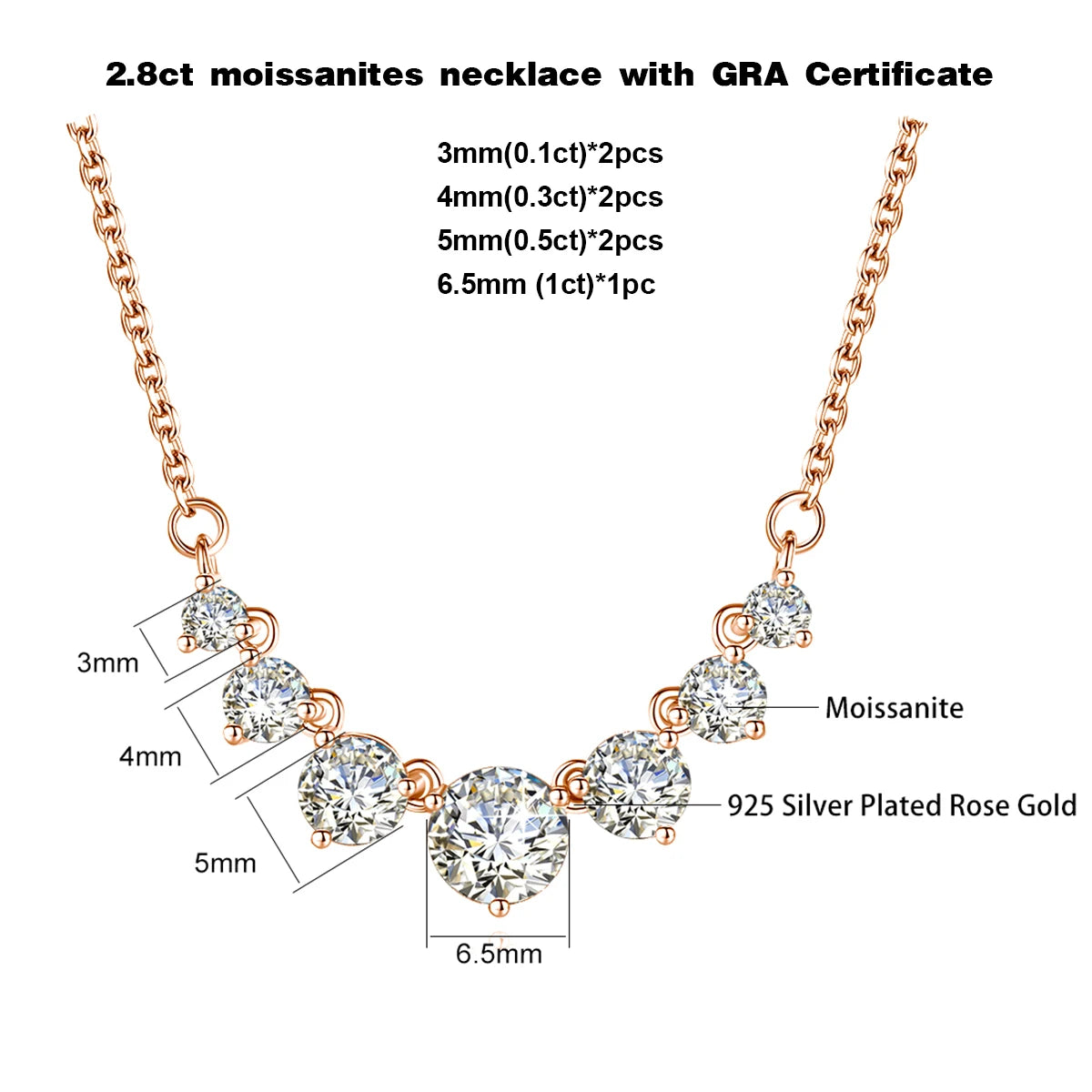 Luxury 7 Stone Moissanite Necklace