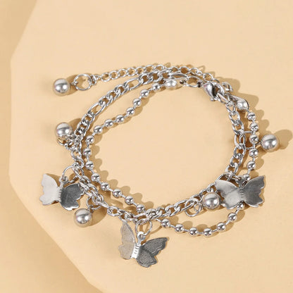 Elegant Peach Heart Charm Bracelet