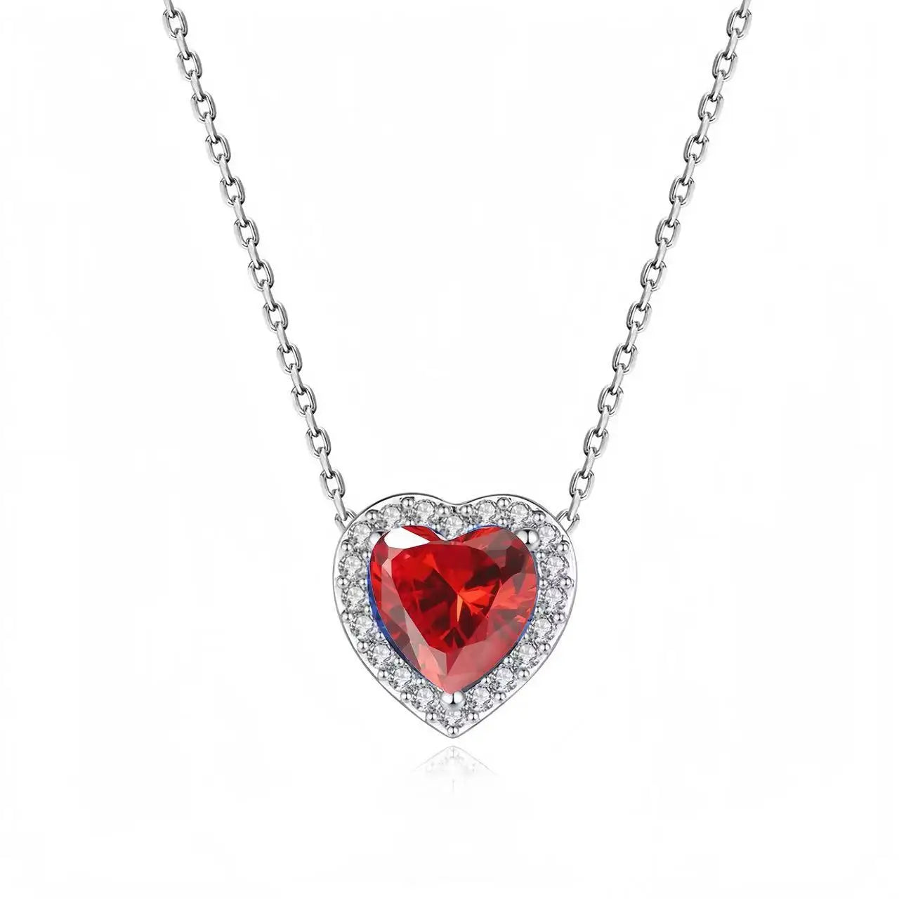 Sparkling Sterling Heart-Shaped Pendant