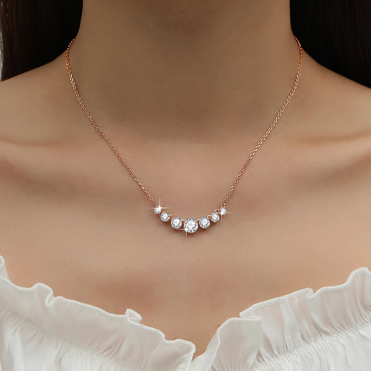 Luxury 7 Stone Moissanite Necklace