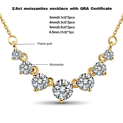 Luxury 7 Stone Moissanite Necklace