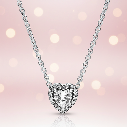 Sparkling Sterling Heart-Shaped Pendant