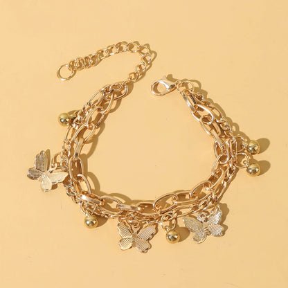 Elegant Peach Heart Charm Bracelet